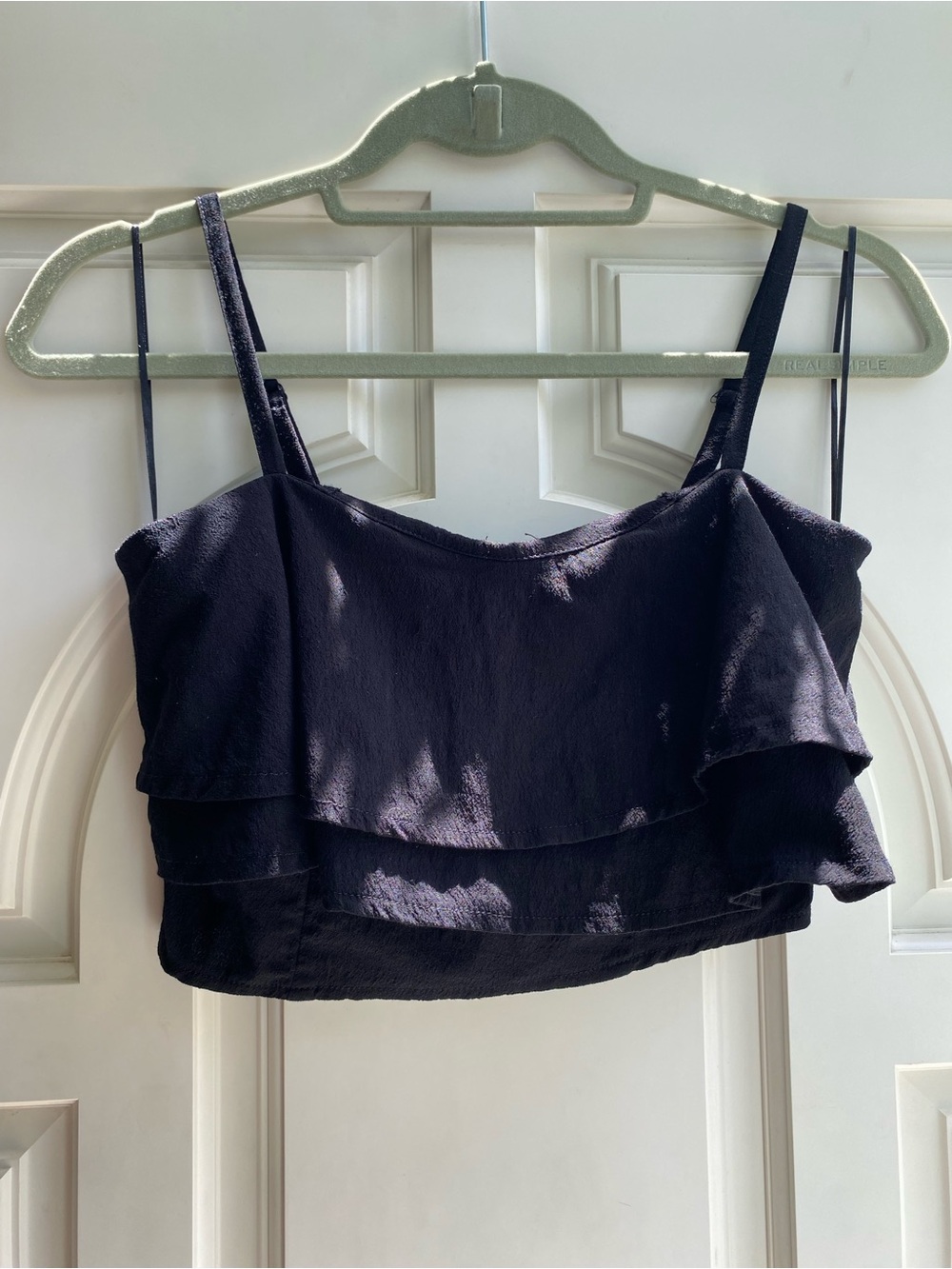 Dream State by LF Black Ruffle Crop Cami Top